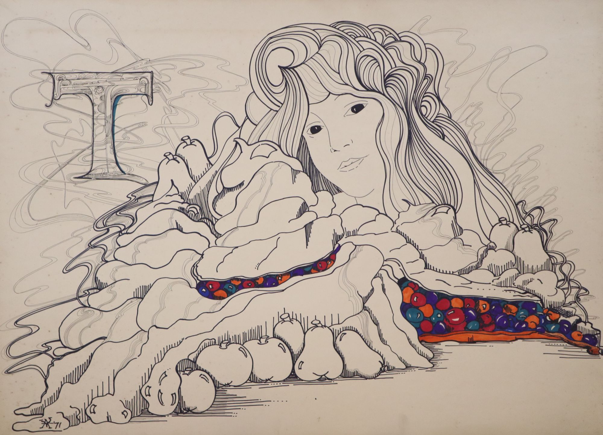 Alistair Allen (Contemporary), five pen and ink drawings on card, each 80 x 110cm